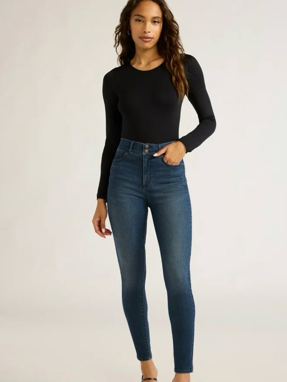 sofia by sofia vergara High-Rise Medium Blue Skinny Jeans